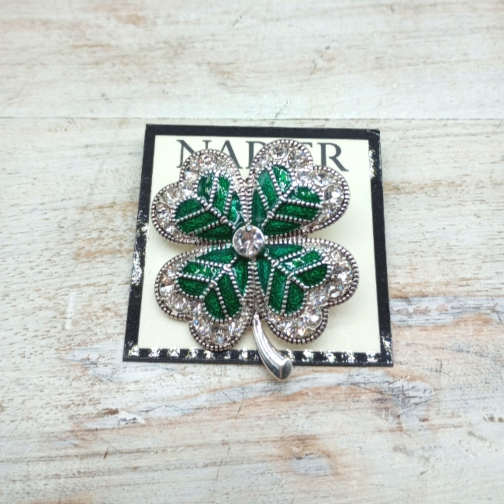Napier Silver-Tone St. Patrick's Shamrock Pin